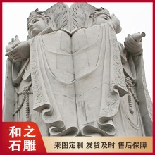 觀音石雕彌勒佛坐像 3米石雕滴水觀音菩薩像加工 三面四面觀音按