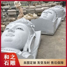 漢白玉石雕觀音佛像大型寺廟 6.8米石雕滴水觀音像 寺廟放生池荷