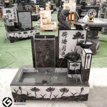 青石石雕水槽流水魚(yú)缸石盆組合水景擺件庭院石頭噴泉流