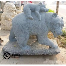 公園大理石狗熊石雕北極熊石雕工藝品 園林景觀(guān)動(dòng)物母