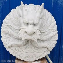 石雕龍頭擺件吐水噴水龍頭石雕掛件流水水池出水景觀裝飾