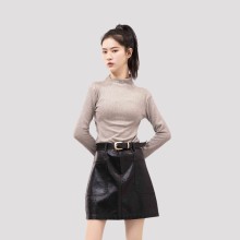 溫碧霞代言IRENENA服裝品牌時尚顯瘦半身裙百搭高腰短皮裙