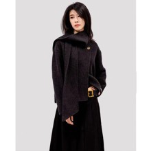 溫碧霞代言IRENENA服裝品牌時尚呢子半身裙黑色百褶休閑裙