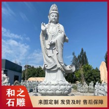 露天石雕滴水觀音菩薩定做 G603花崗巖石雕觀音像 寺廟流水擺件