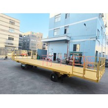 10噸移動拖車底盤 全掛式平板拖車 帶護欄