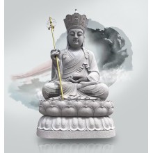 定做一尊石雕地藏菩薩 騎諦聽石雕地藏王佛像 比丘相石