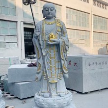 惠安石雕佛像廠定做漢白玉地藏王佛像 九華山石頭刻地藏 騎諦聽石雕地藏坐像