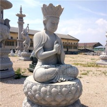 花崗巖三面地藏王菩薩石雕像 青石仿古玄奘人物石雕像 墓地陵園石雕